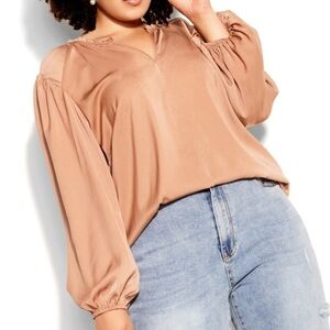 City Chic New Level Top Bronze XS US 14 U